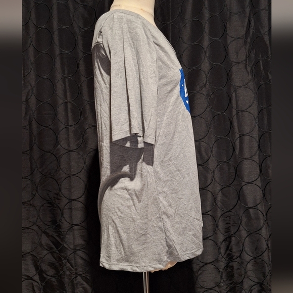 Lularoe Gray Shirt with Blue Graphic - Picture 2 of 4